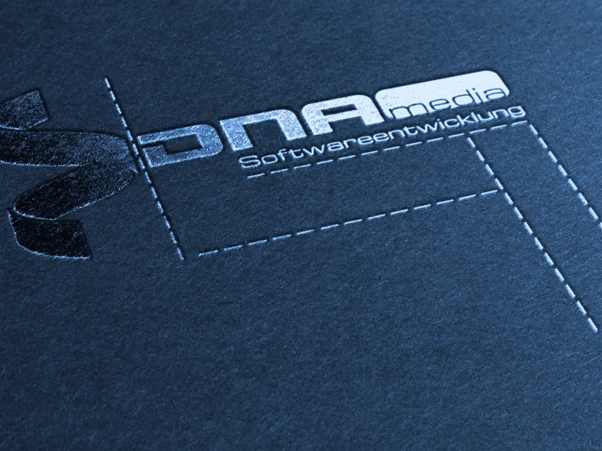 Geprägtes DNA media Logo – Softwareentwicklung nach Maß